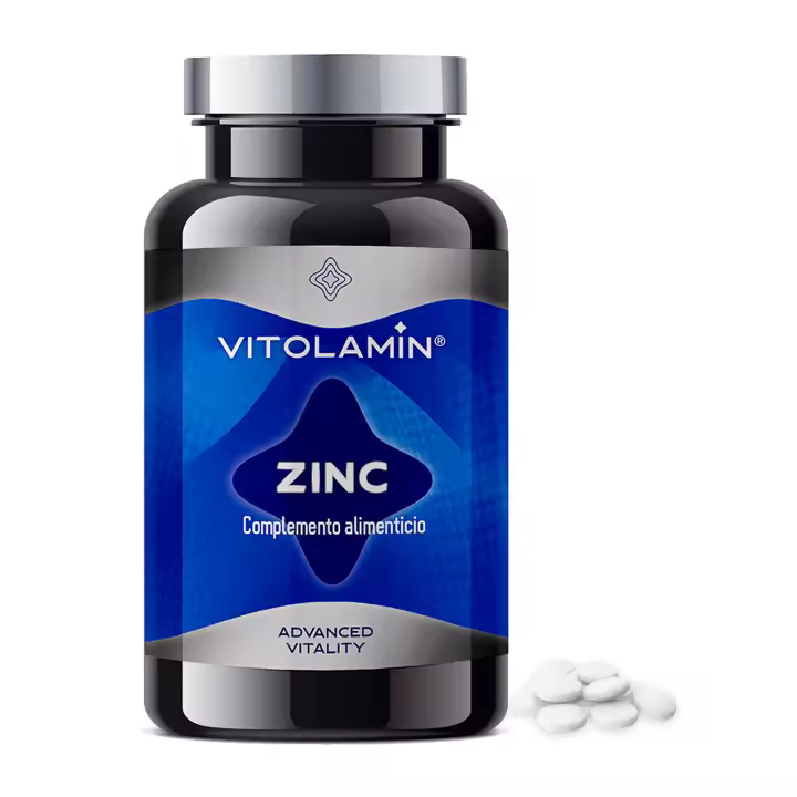 ZINC Vit Ol Amin 365 Comprimidos Vegetarianos | 1 comprimido al día, 25 mg de Zinc puro altamente biodisponible | Contribuye al cuidado y mantenimiento del cabello, la piel y las uñas en condiciones normales. Sin gluten, sin lactosa. - 1