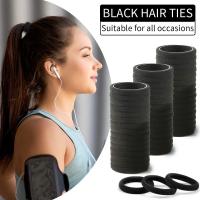 50/100pcs Cinturones Para El Cabello Negros Elásticos Para Mujeres Y Niñas Amarre De Goma Para Cola De Caballo Accesorio De Pelo - details 2