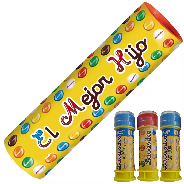 Lacasitos Megatubo 1,5 KG-El mejor hijo + 3 POMPEROS LACASITOS - 1