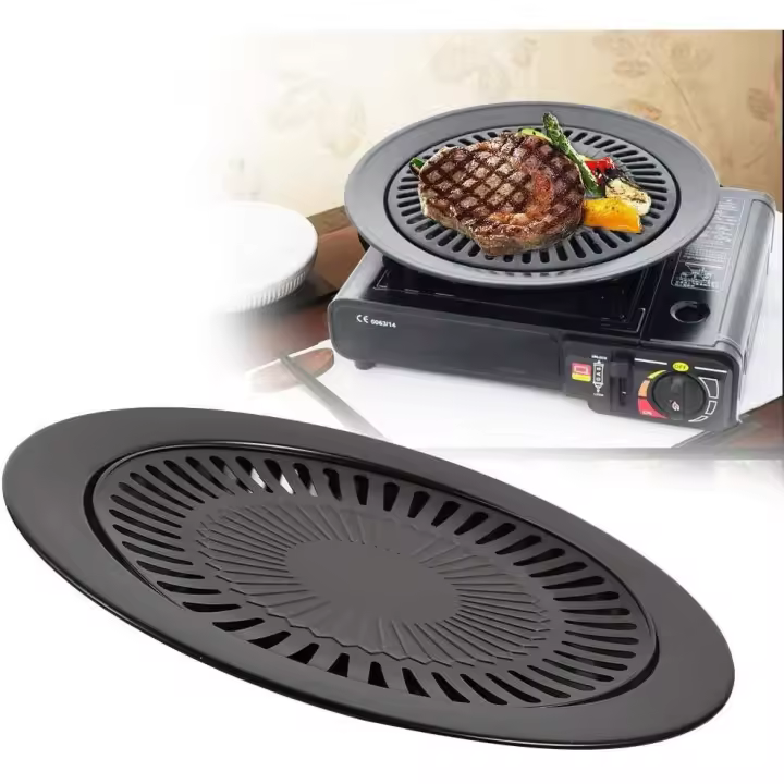 Estufa de barbacoa coreana - Asador de acero inoxidable - Juego de parrilla redonda para acampar al aire libre y en interiores - 1