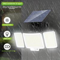 Lámpara De Pared Solar Con Luz LED 328/348 IP65 Impermeable Para Jardín Con Control Remoto 3 Modos Seguridad Brillante - details 1