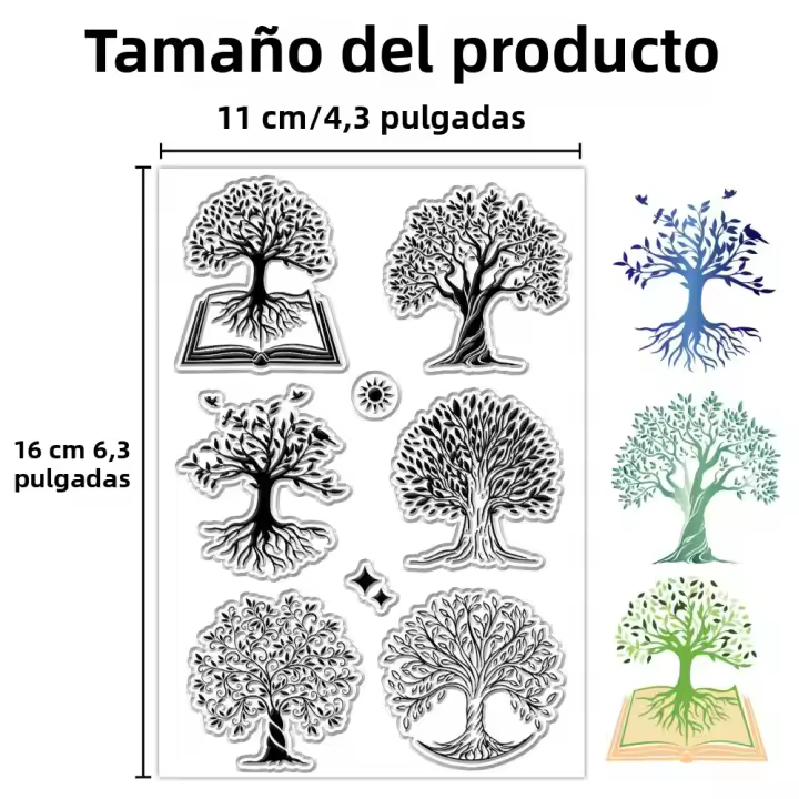 Estampado De Silicona Reutilizable De Vida Silicio Transparente Para Scrapbooking Y Diario Estampado De Sol Planta Estrella Árbol De La Vida - 1