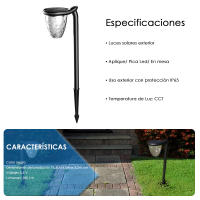 Aplique/Pica Solar LED - Pack 3X1 unidades - 200Lm - CCT - IP65 - Sensor de luz - 120º -  Para suelo, pared y mesa - details 2