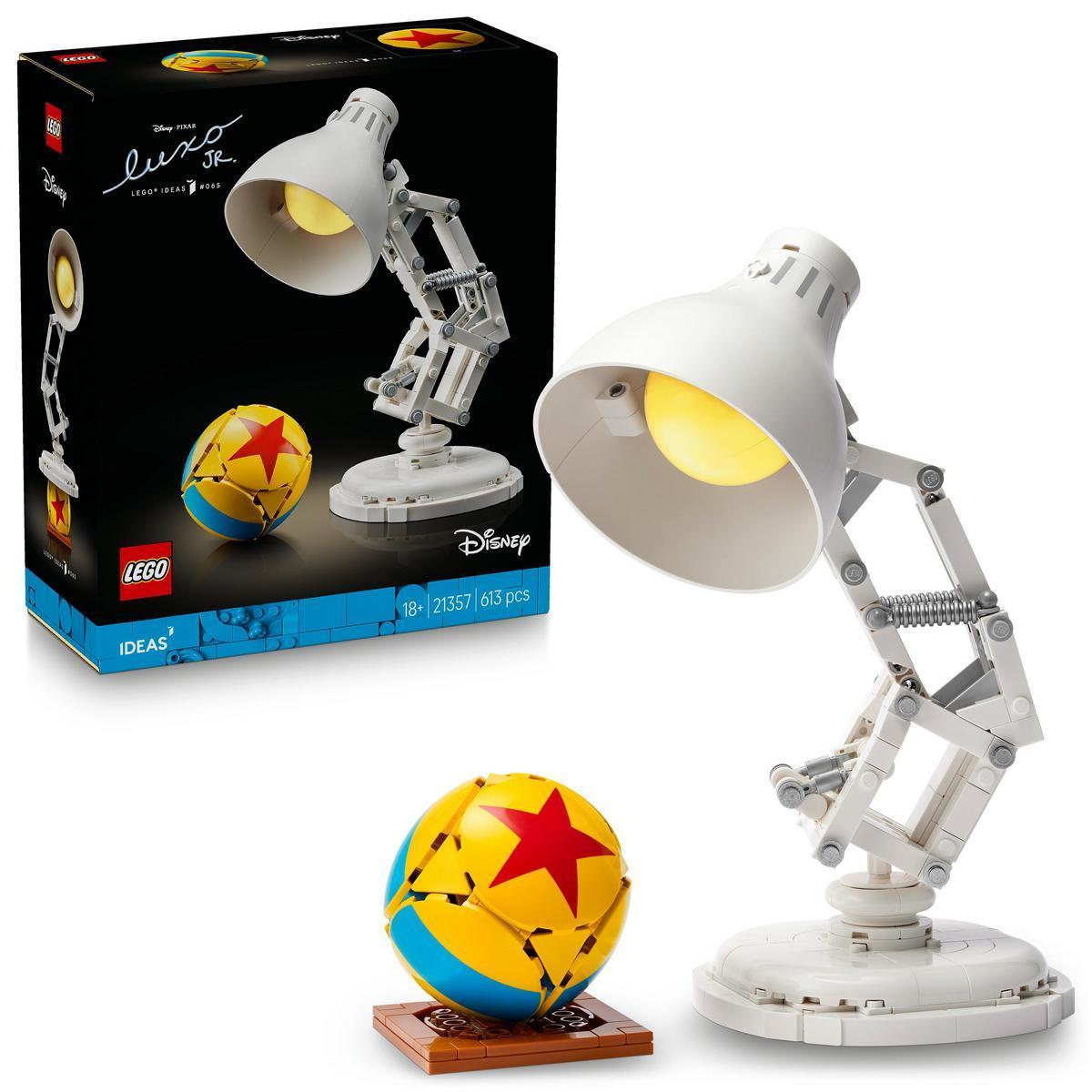 LEGO 21357 Ideas: Disney Pixar Luxo Jr., Modelo de Exposición con Base y Pelota Pixar, Perfecto para Fans del Cine y la Animación de Pixar
