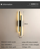 Lámpara De Pared LED Para Dormitorio Estilo Moderno Acero Cuádruple Con Sombrilla De Acrílico Iluminación Interior Para Sala De Estar Pasillo - details 11