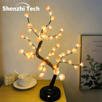 Lámpara De Árbol LED Con Flores Rosa Iluminación Nocturna Con Pilas O USB Para Decoración De Habitaciones Oficinas Y Fiestas Regalo De Bonsái Artificiales - details 0