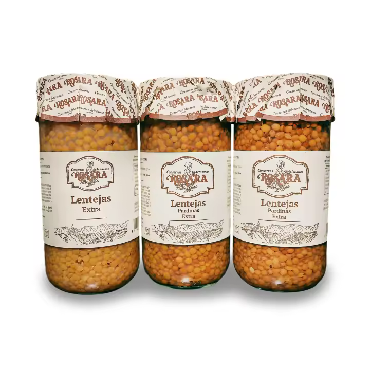 Lentejas al natural extra de Rosara Conservas Artesanas (Pack de 3 unidades) - 1