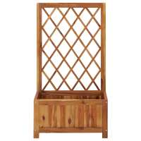 vidaXL Arriate de jardín con enrejado madera de acacia - details 0