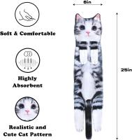 Divertidos Gatos Toalla de Mano-Decoración Gato Toalla Colgantes para Baño Trapos de Cocina-Animal Absorbente suave Toallas-regalos Graciosos Para Originales Mujer Amantes de Los Gatos-HermosoCorto - details 0