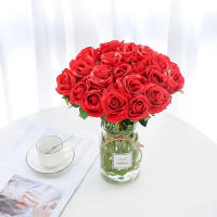 1/3/5Pcs Rosa Artificial 50cm Flores De Seda Para Decoración De Bodas Casamientos Hogar Jardín Decoración De Habitaciones - details 2