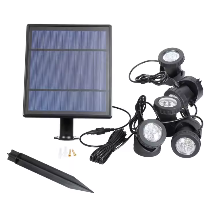 Panel Solar de T-SUNRISE para exteriores, luces LED RGB impermeables IP68, 5W, 3/5 lámparas para jardín/estanque/carretera - 1