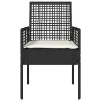 Sillas de Jardín vidaXL 2 pcs con Cojines Negro Poliratán - details 3