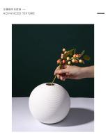 Vaso De Cerámica Blanca En Forma De Bola Simplicidad Nórdica Creativa Ornamento Para Habitación Y Tienda De Ropa - details 6
