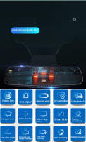 Grabadora De Coche DVR Dual Lente Espejo Retrovisor 1080P IPS Cámara Frontal Y Trasera 4.3 Pulgadas Negro Bloque De Registros 2023 - details 0