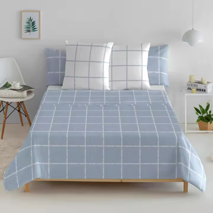 EL CABALLO - Sábana encimera 100% algodón 144 hilos azul LEVIATAN. Varios tamaños disponibles. - 1
