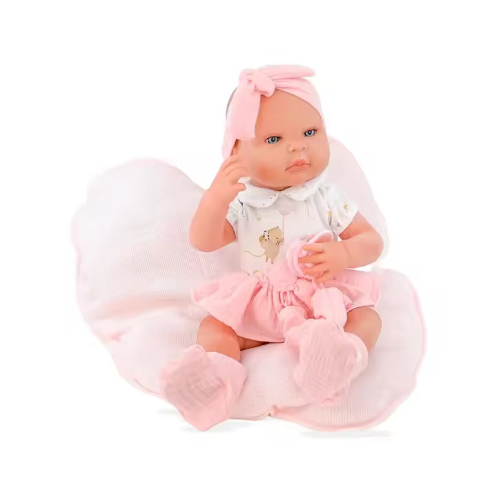 NEW BORN NIÑA POLOLO VOLANTES ROSA REF: 8122-24 45 CM (Berjuan) - 1