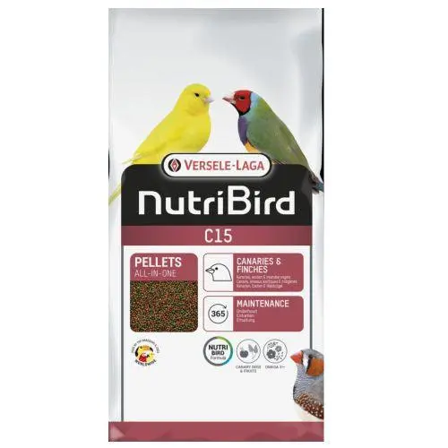 VERSELE-LAGA NUTRIBIRD C15 Pienso de Mantenimiento para Canarios, Pájaros exóticos y autóctonos. ¡Plumaje Sano y Colorido - 1