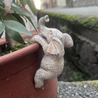 Maceta Colgante De Elefante 1pc Decoración Encantadora Para Balcón Y Jardín Escultura De Animal Adorable Regalo Ideal Para Amantes De Los Elefantes Material De Resina - details 0