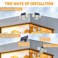 Lámpara Solar LED 333 Exteriores Con Sensor De Movimiento Y Inducción Humana 3 Modos IP65 Impermeable Para Garage Jardín Pasillo Y Pared - details 5