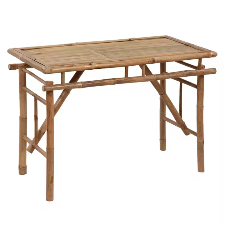 vidaXL Mesa plegable de jardín de bambú 115x50x75 cm - 1