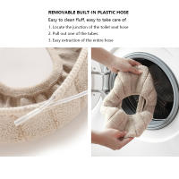Cubierta De Asiento De Inodoro De Veludo Para Invierno Accesorio De Baño Funda De Silla De Inodoro Lavable Universal Cómoda Y Ecológica - details 3