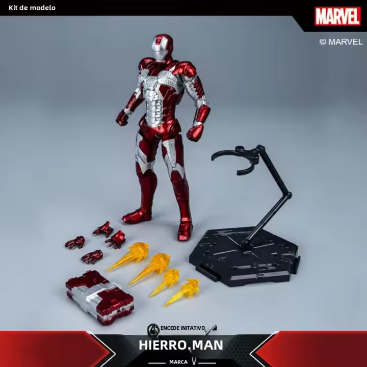 Figura De Acción Iron Man MK5 the Avengers Juguete De Asamblea Para Niños 15cm Escala 1/12 Material ABS Regalo De Cumpleaños Para Boys - 1