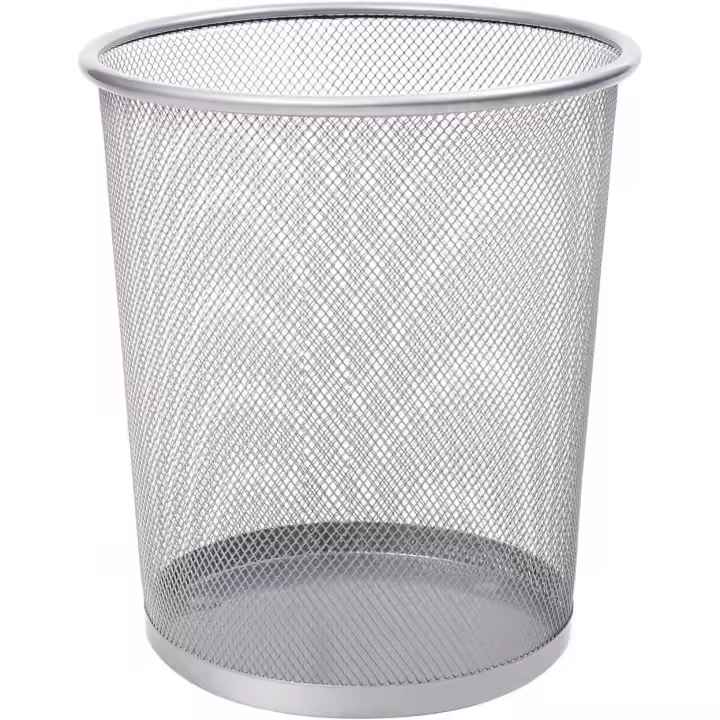 C.A - Papelera Malla Metálica 12L, Cubo de Basura Redondo para Reciclaje, Ideal para Baño y Escritorio, 27cm Alto x 23.5cm Diámetro - 1