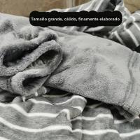 Pijama De Flannel Invierno Para Hombres Con Estampado De Rayas Y Mangas Largas Abrazadas Ropa De Dormir Casual Cómoda Talla Elástica - details 6