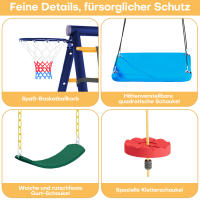 Juego de columpio múltiple para exterior - 3 columnas estructura para trepar soporte para Baloncesto, juego de columpio para exterior, columpio colcante, columpio con arnés, columpio con Cuerda para trepar, paraíso de - details 4