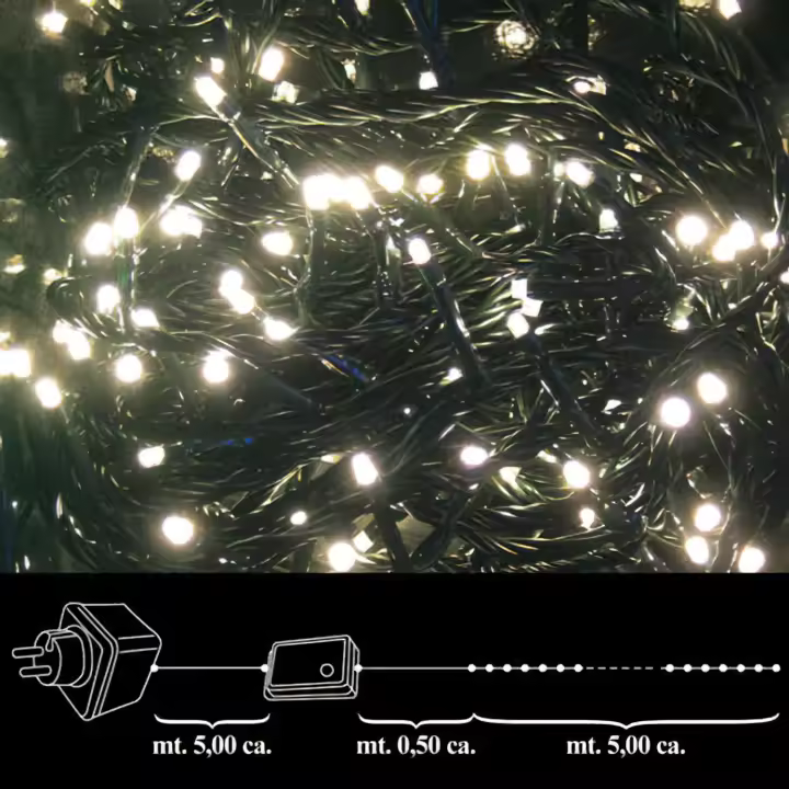 SANCO STORE - MAURER Luces Navidad 100 Leds Luz Cálida Interior / Exterior Ip44 - 1