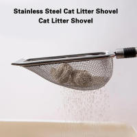 Escobilla De Arena Para Gatos De Acero Inoxidable - Duradera Fácil De Limpia Con Mango Ergonómico Resistente Al Rusticidad Ideal Para La Eliminación Rápida Del Desperdicio - details 2
