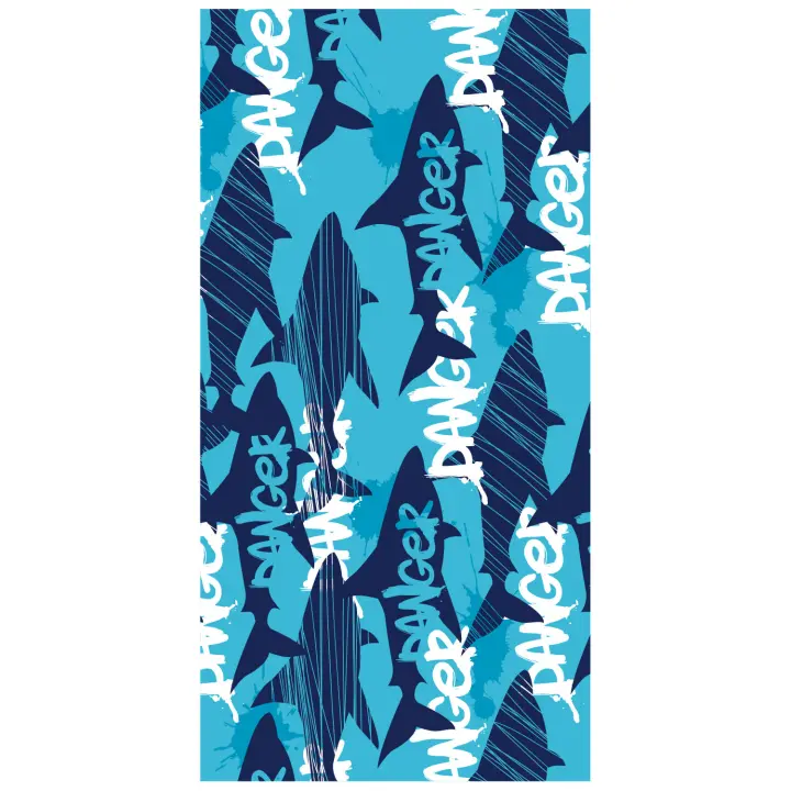 Toalla de playa de microfibra con diseño de delfín azul, ideal para natación, viajes, acampada y deportes. - 1