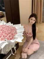Vestido De Fiesta Mini Rosa Princesa Estilo Francés Con Flores 3D Y Tirantes Spaghetti Para Mujer Vestido Tutú Dulce De Verano - details 10