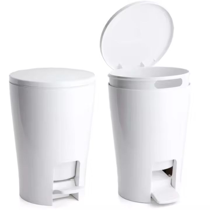 Cubo pedal 5 l diabolo blanco - 1