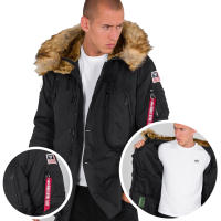 Chaqueta Polar Alpha Industries Hombre Chaqueta de invierno Parkas, Negro (Talla M) - details 7