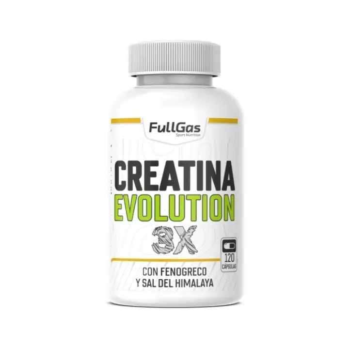 FULLGAS - Creatina EVOLUTION 3X -120 Cáps - Complemento alimenticio a base de creatina, fenogreco y sal rosa. - 1