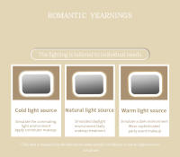 Bolso De Maquillaje Recargable Con Espejo LED Pantalla Táctil Compacta 3 Luzes Coloridas Material PU Estilo Casual - details 9