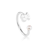 Anillo Abierto de Plata de Ley S925 para Mujer, diseño en forma de Oso elegant Anillo ajustable regalo perfecto para ella - details 0