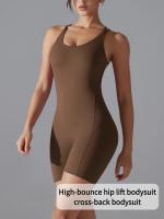 Conjunto de Yoga de una pieza para mujer, mono ajustado deportivo con espalda descubierta, pelele para realzar el trasero, mono corto para gimnasio y Fitness - details 0