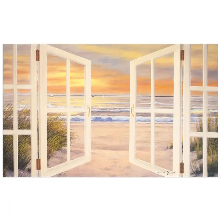 Panel decorativo de Paisaje, listado para Colgar. ROMANELLO - Sunset Beach - Cm 87x54 - 1