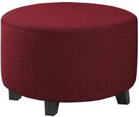 Cubierta De Terciopelo Polar Elástica Para Pie De Silla 1PC Cubierta De Ottomán Redonda De Spandex Protector De Pie De Silla Para Sala De Estar Hogar - details 19
