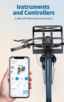 Bicicleta eléctrica ONESPORT OT01, motor de 650W, batería de 48V 27Ah, neumático de 20*2.6 pulgadas, velocidad máxima de 25km/h, alcance máximo de 100km, frenos de disco hidráulicos, horquilla de suspensión delantera - Azul - details 4