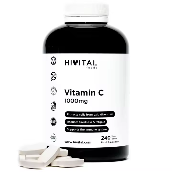 Vitamina C 1000 mg  240 comprimidos (Suministro para 8 meses). Hivital - 1