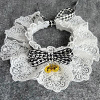 Collar De Perla Para Perro Collar De Seda Con Colgante De Encaje Para Gato Accesorios Para Mascotas Collar De Satén Para Gatitos Regalo De Noche De Boda - details 2