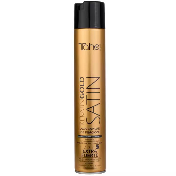 TAHE Satin Keratin Gold Laca de fijación extra fuerte 400ml - 1