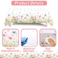 Mantel Desechable Floral De Mariposa Para Primavera Verano Y Fiestas De Cumpleaños Boda Y Navidad Decoración De Comedor Moderna De Poliéster 100% Rectangular - details 0