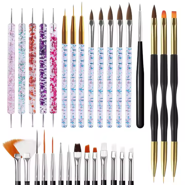 LULAA Set De Pinceles Para Arte De Uñas 5/6/15/20/31 Piezas Herramienta De Puntillado Y Perforación Adecuado Para Diseño Y DIY De Uñas - 1