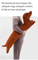 Cojín De Peluche De Perro Dachshund Suave Y Duradero Para Abrazar Decoración De Sofa Regalo Para Niños Forma Larga Tamaño 47in - details 7
