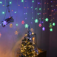 Luces De Navidad LED Con Hojas De Encaje Cortina De Hielo Faeirita Cadena De Luces Para Exterior Decoración De Jardín Y Hogar Para Fiesta De Año Nuevo - details 11