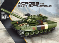 Juego De Construcción Educativo Serie Militar Tráiler De Transporte De Vehículos Blindados Leopardo Y Tanque T64 Bloques MOC Para Niños - details 4